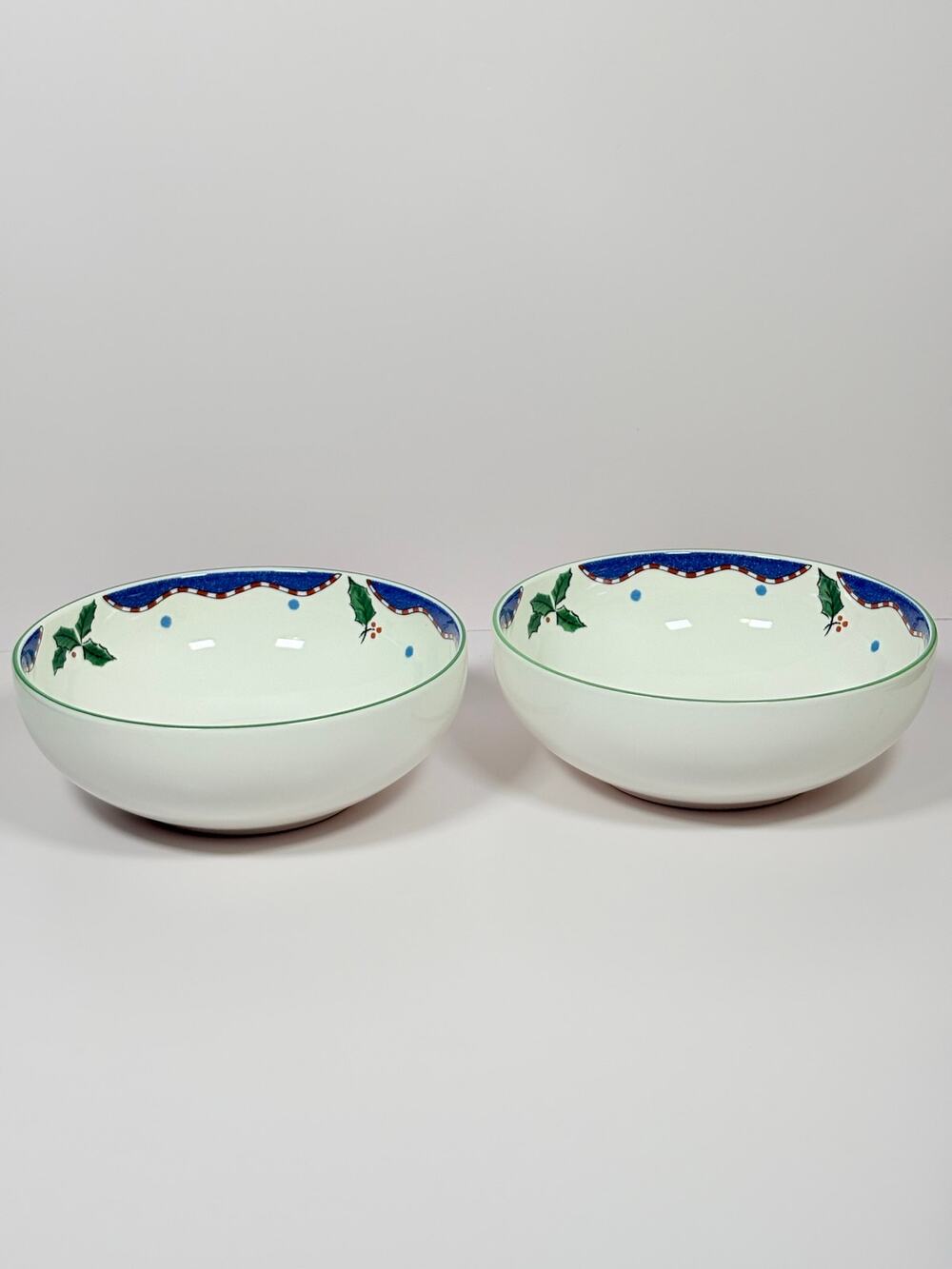 Vintage Mikasa “Christmas Glow” Soup/Cereal Bowls ~ Set of 2